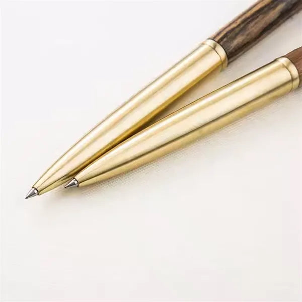 Wooden and brass Ballpoint Pen with cap