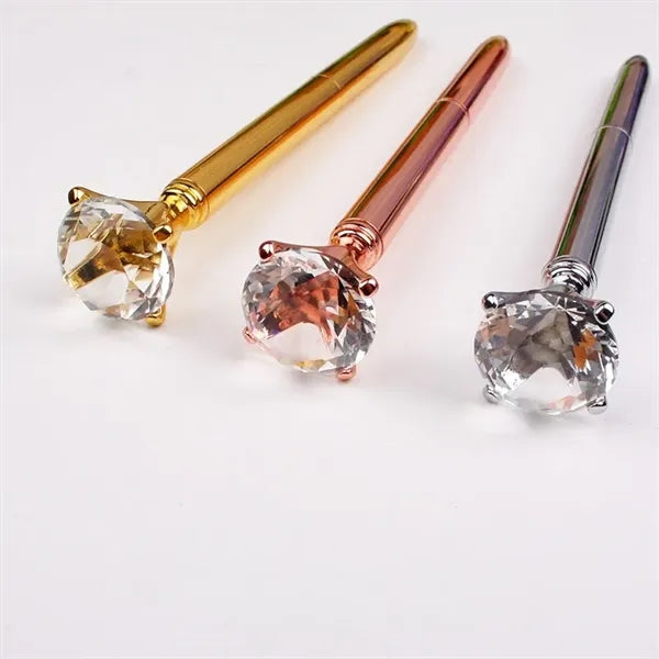 Metal Ballpoint Pen - Crystal Diamond Top