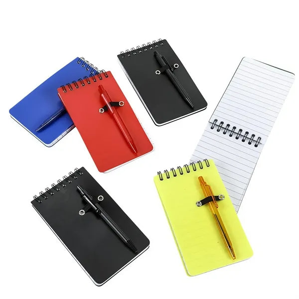 Pocket Sized Spiral Jotter Notebook With Pen