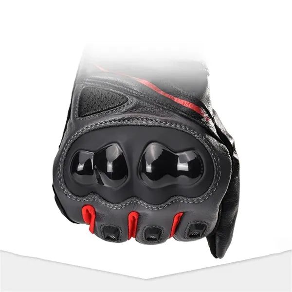 Leather Cycling Gloves Touchscreen Full Finger Anti-Fall