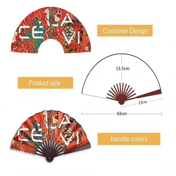 Bamboo Folding Printed Lady Hand Fan