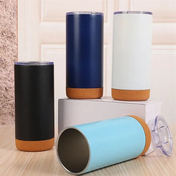 15 oz. Stainless Steel Tumbler with Cork Base & Lid