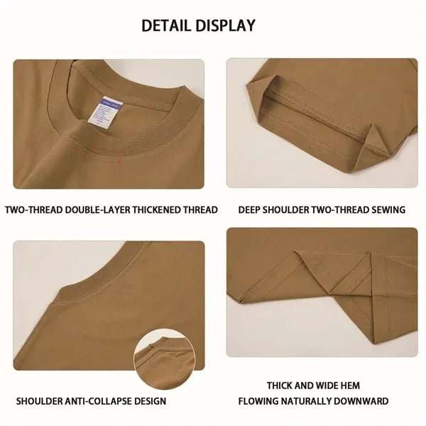230g Cotton Drop Shoulder Crew Neck T-Shirt