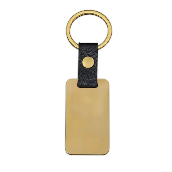 Metal Dog Tag Leather Keychain for Holiday Promotions