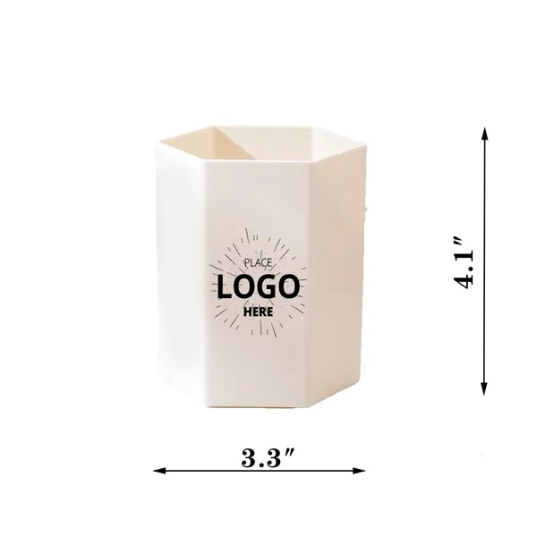 Eco-Friendly PP Hexagonal Office Pen Holder With Thickened W