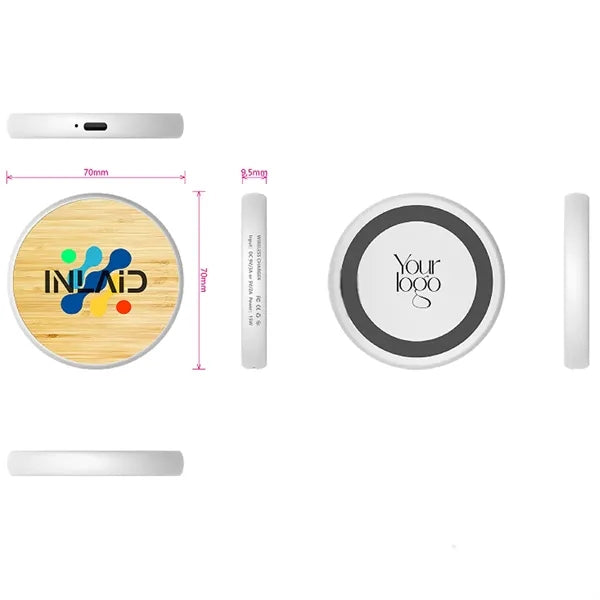 Eco Bamboo Led Wireless Charger 15W
