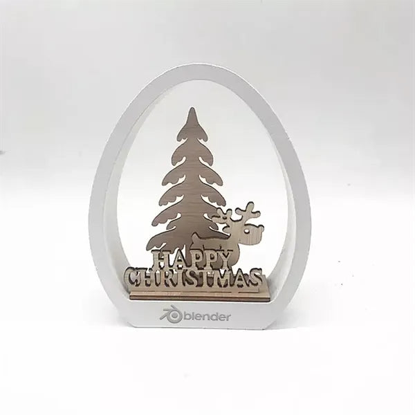 Layered Woodland Christmas Egg Ornament