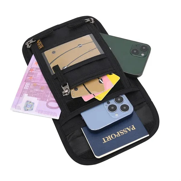 RFID Blocking Neck Wallet Passport Holder
