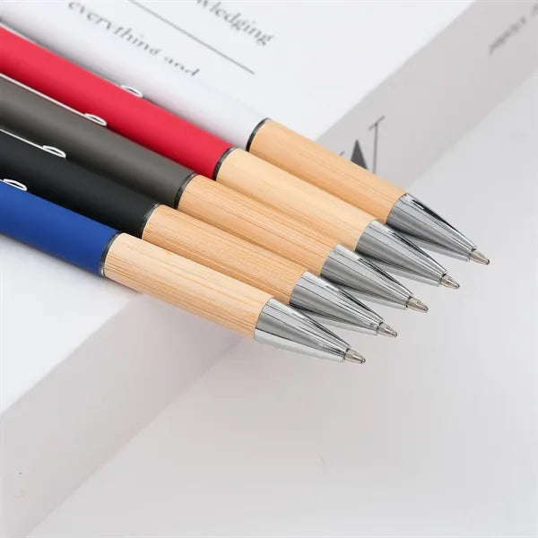 Eco Metal Click Bamboo Ballpoint Pen