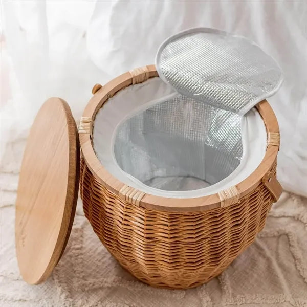 Wicker Insulated Cooler Basket