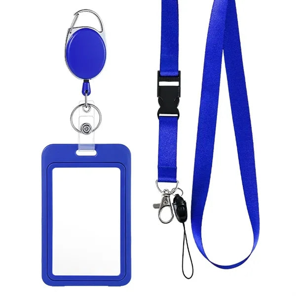 ID Badge Holder & Retractable Reel Clip With Lanyard