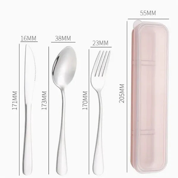 Portable Stainless Steel Cutlery Set with PP Storage Case