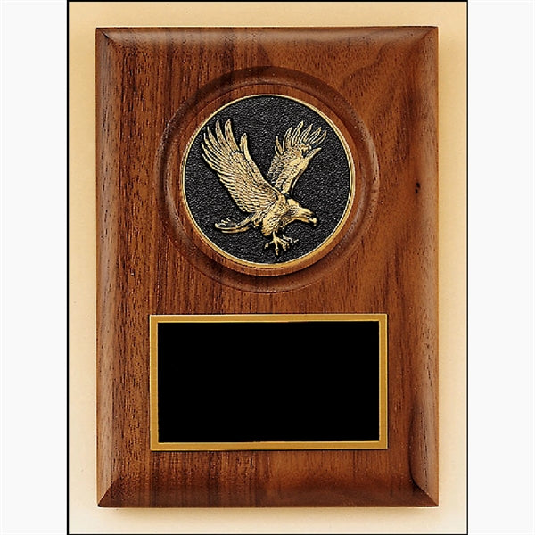 Walnut Plaque with Eagle Casting 5x7