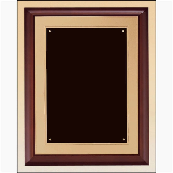 Cherry Finish Wood Plaque with Florentine Plate 11x14