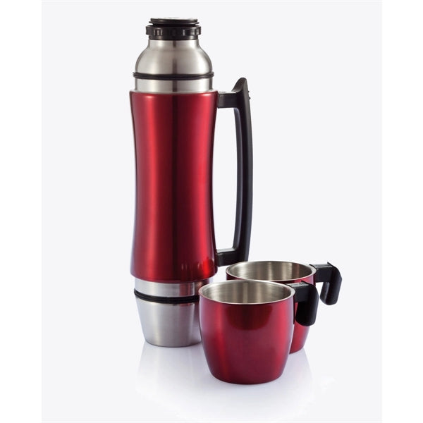 Stainless Steel Travel Thermos With Two Cups Thermos Mug