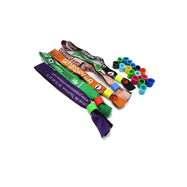 Fabric Wristband Lanyard with Bead Closure
