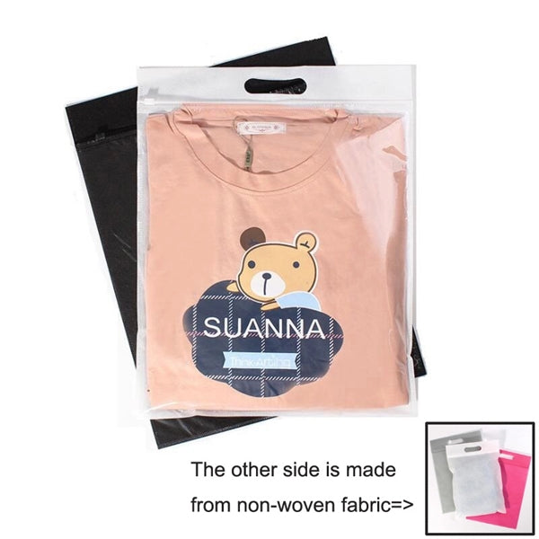 Plastic Non Woven Clothes Packaging Bag With Zipper