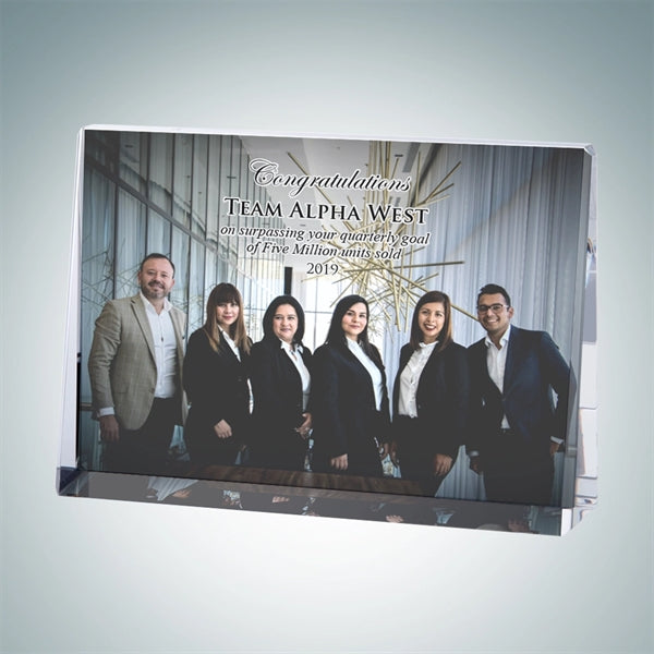 Color Photo Imprinted Horizontal Rectangle Plaque- Small