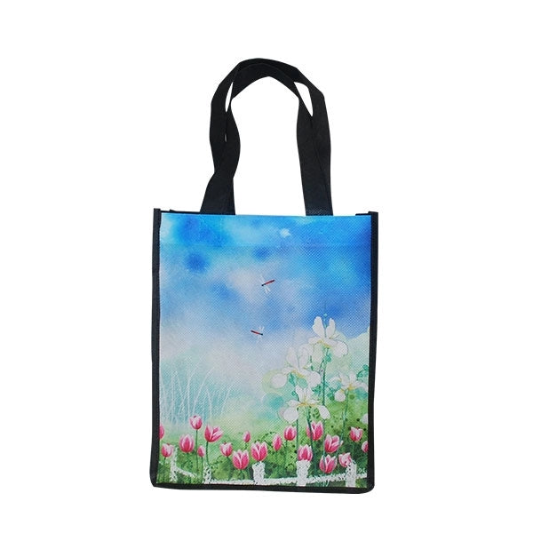 Full Color Utility Shopping Tote Bag W/ Gusset (12"x13"x8")