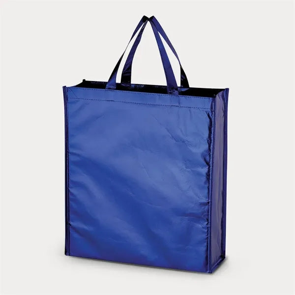 14.25" x 16" x 4.25" Metallic Non-Woven Shopper Tote Bag