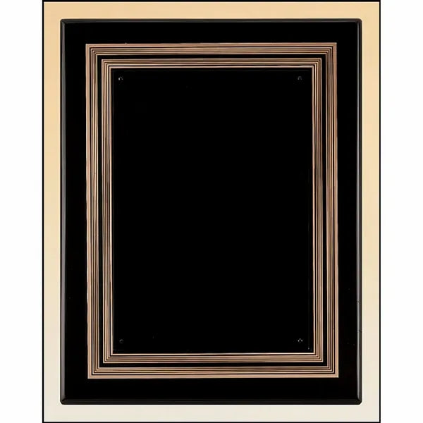 Black Piano Finish Plaque with Gold and Black Embossed Frame