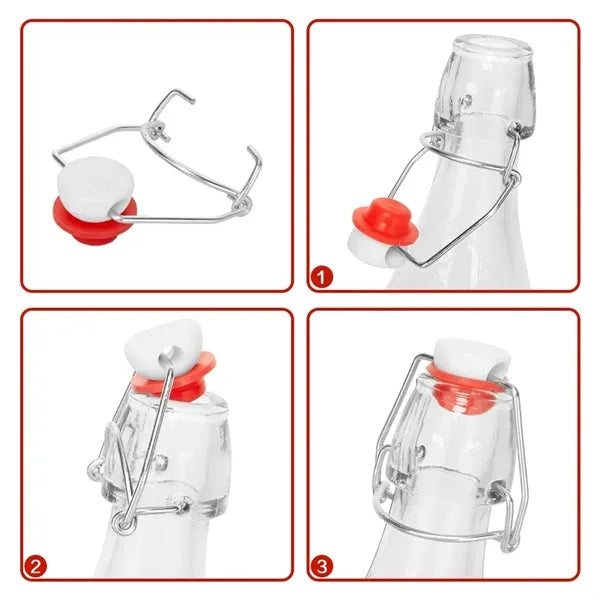 Giara Glass Bottle with Stopper Caps