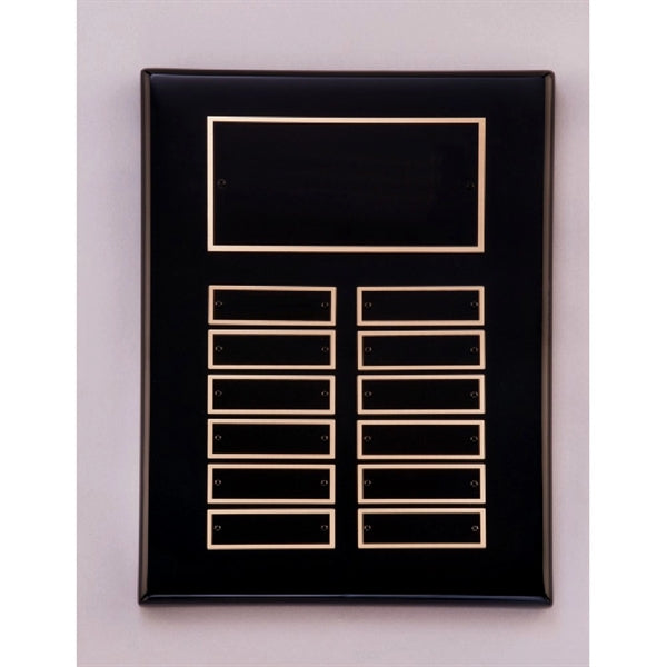 Black PianoFinish Perpetual Plaque 9x12 12 Plates