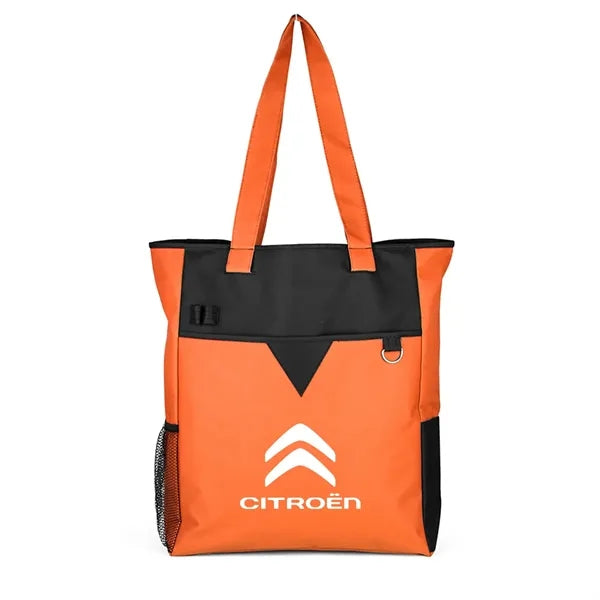 Center Divider Zip Top Tote
