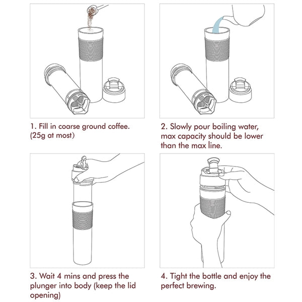 Travel French Press Coffee Maker Bottle