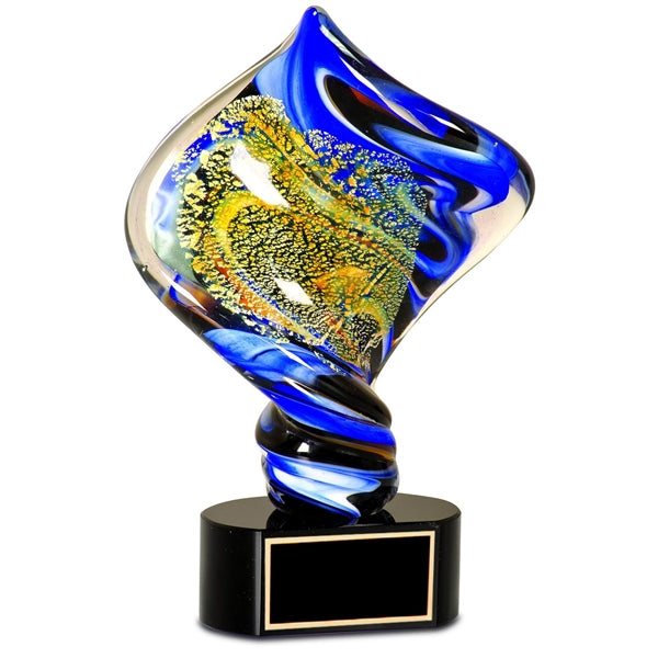 11" Diamond Twist Art Glass