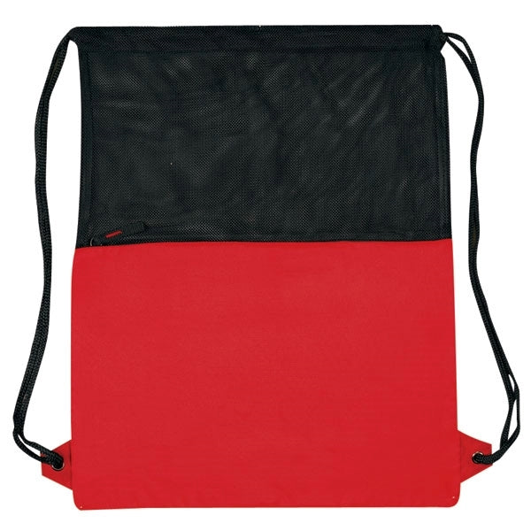 Mesh Panel Drawstring Backpack