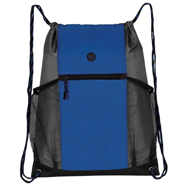 Two-Tone Multi-Pockets Drawstring Pack