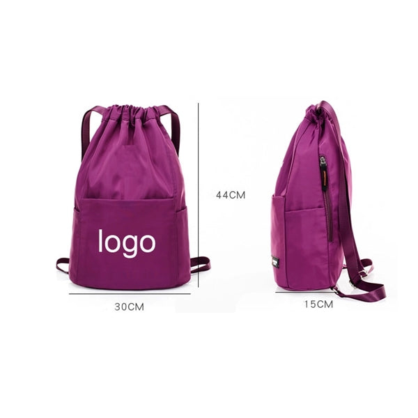 Drawstring Nylon Sports Backpack