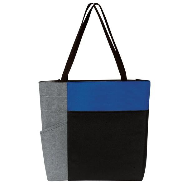 Three-Tone Color Block Zip Tote Bag