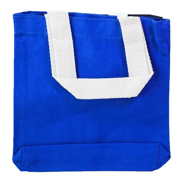 8 x 8 x 1.5 12 oz. Cotton Canvas Mini Gift Tote Bags
