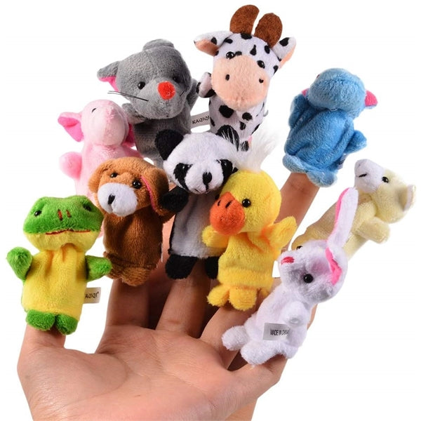 10pcs Velvet Cute Animal Style Finger Puppets for Kids