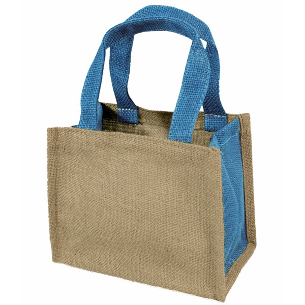 The small natural two tone jute tote