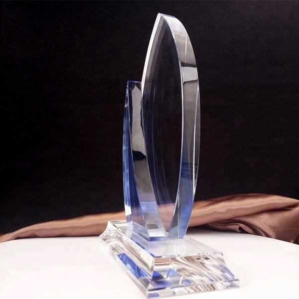 Blue and Clear Crystal Trophy Awards