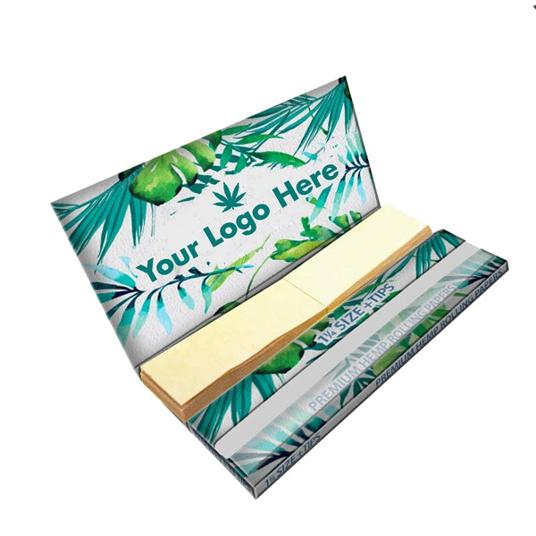 1 1/4 Custom Hemp Rolling Papers with Tips