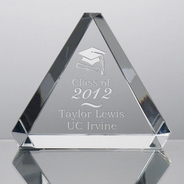 Optical Crystal Triangle Paperweight Award