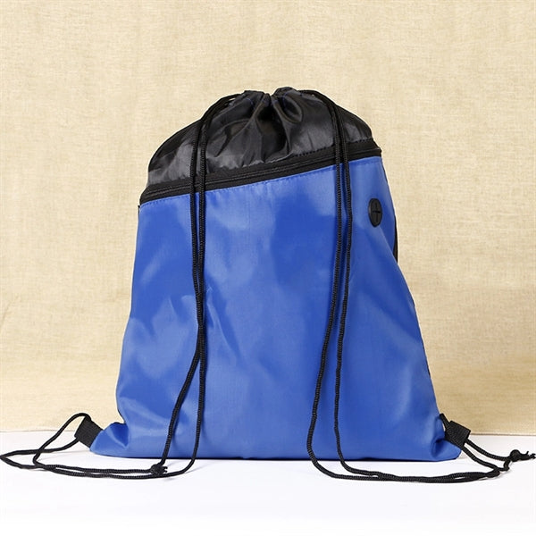 Zippered Sports Drawstring Backpack