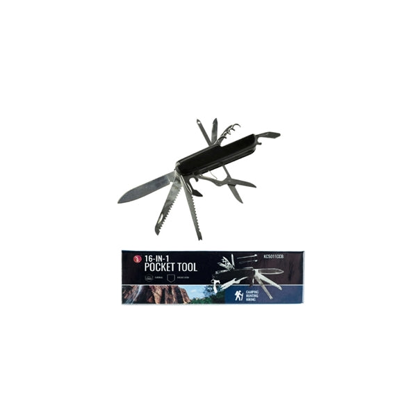 16-in-1 Stainless Steel Multi Function Knife Set , Black Col
