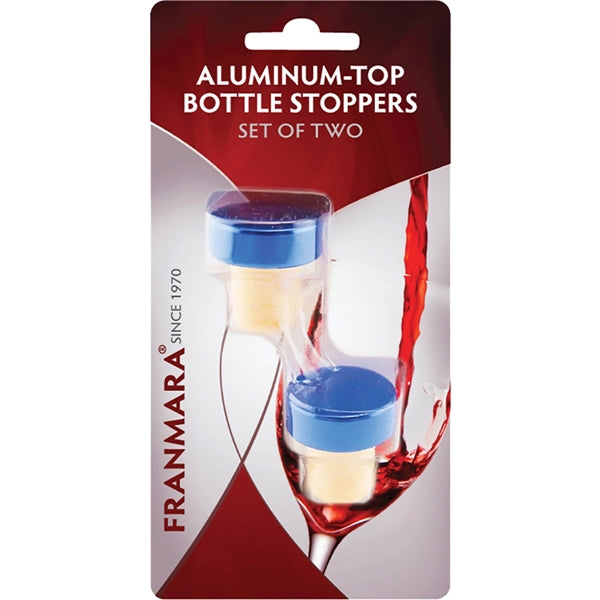 Aluminum-Top Bottle Stoppers, Two on a Card