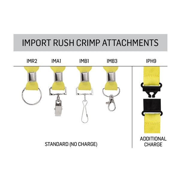 Import Rush 3/4" Dye-Sublimated 2-Ended Lanyard with Crimps