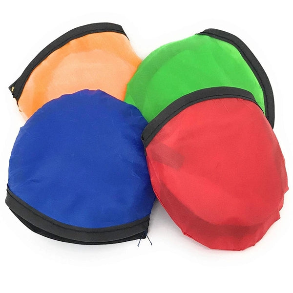 Folding Flyer Disc Hand Fan with Pouch