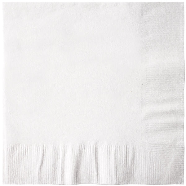 White 1-Ply Luncheon Napkin Coin Edge Emboss
