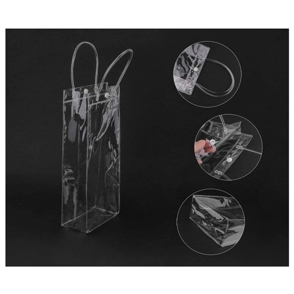 Ice Bag for Wine Bottle Pack Portable Collapsible Clear Ice