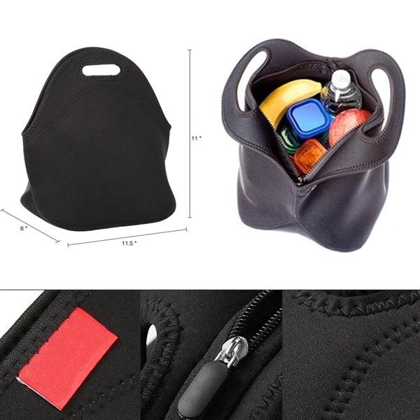 Zippered Neoprene Lunch Tote Bag