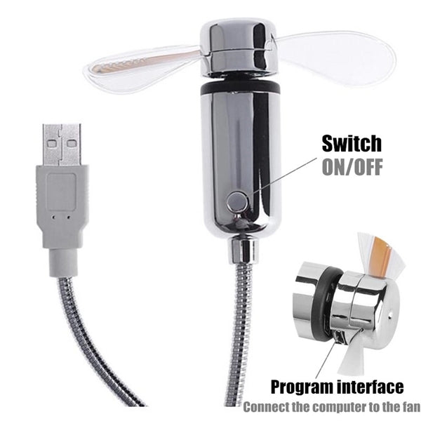 MINI Flexible LED USB Clock Fan