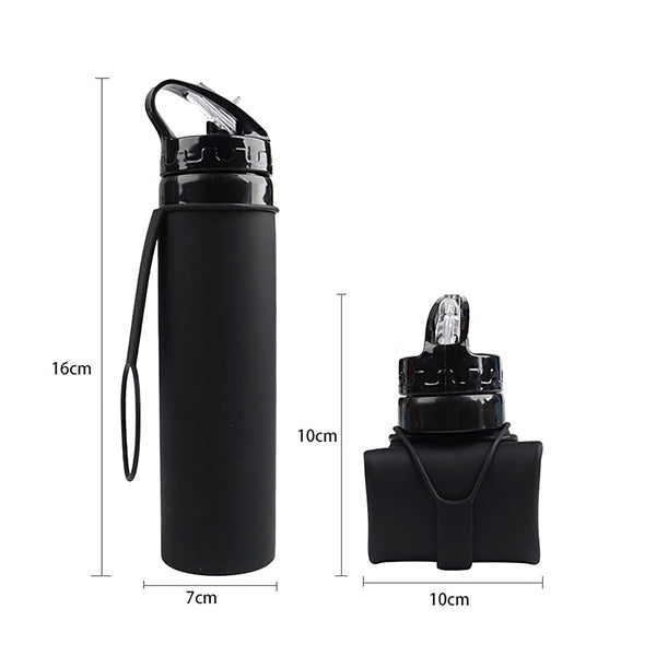 20 oz Silicone Foldable Sports Water Bottle